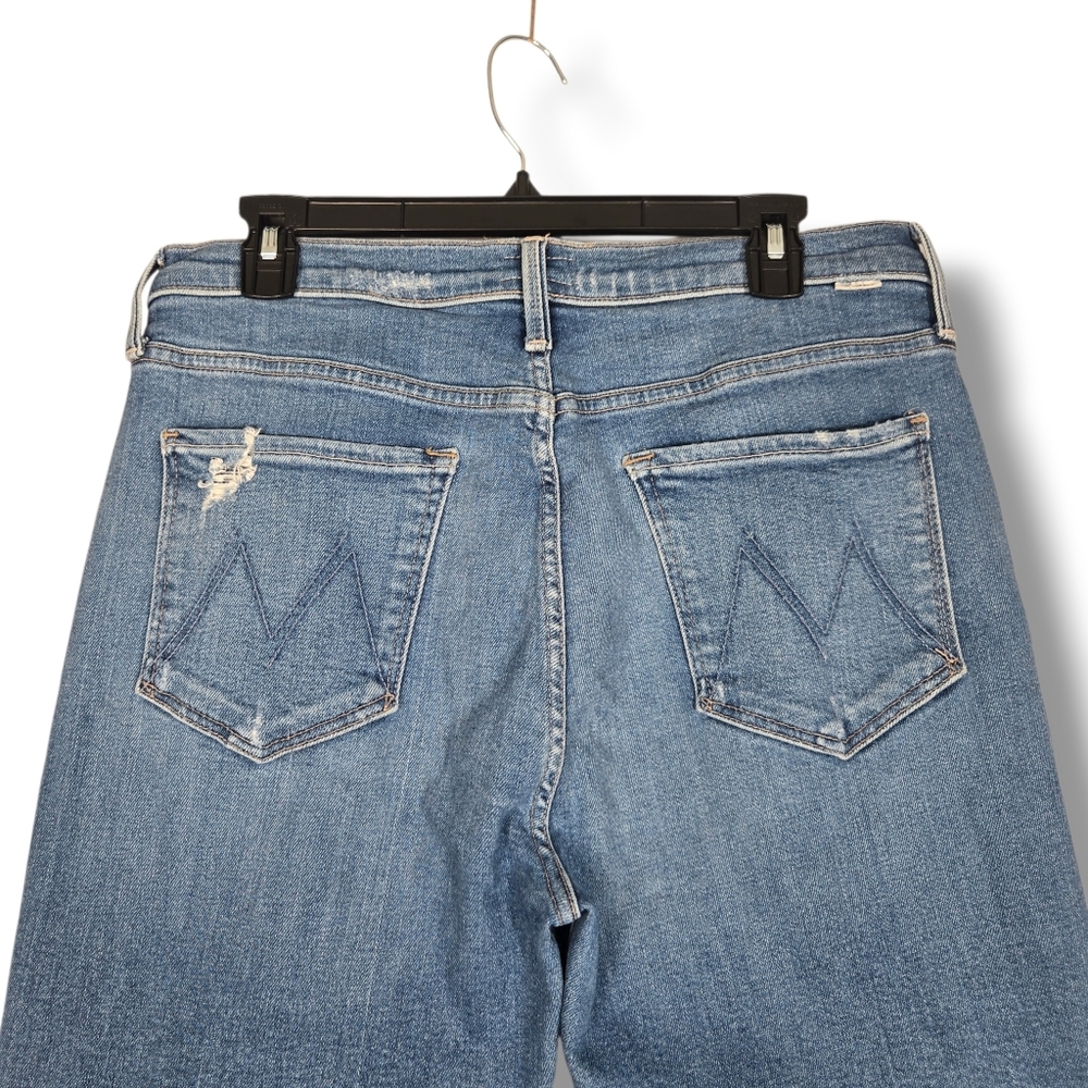 Mother The Tripper Ankle Fray Size 33 Button Fly Distressed Holes Raw Hem - Picture 11 of 16